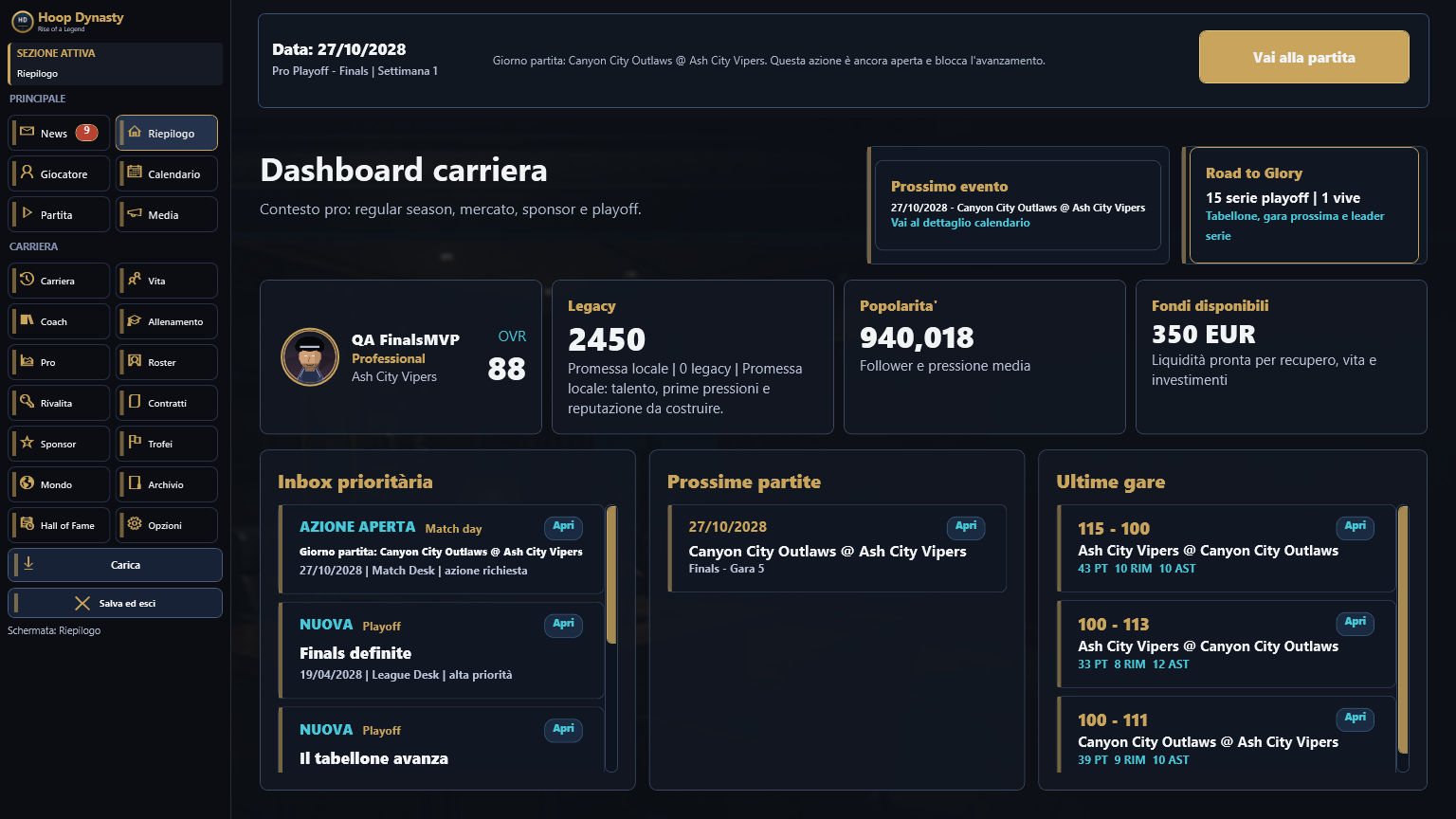 Hoop Dynasty dashboard